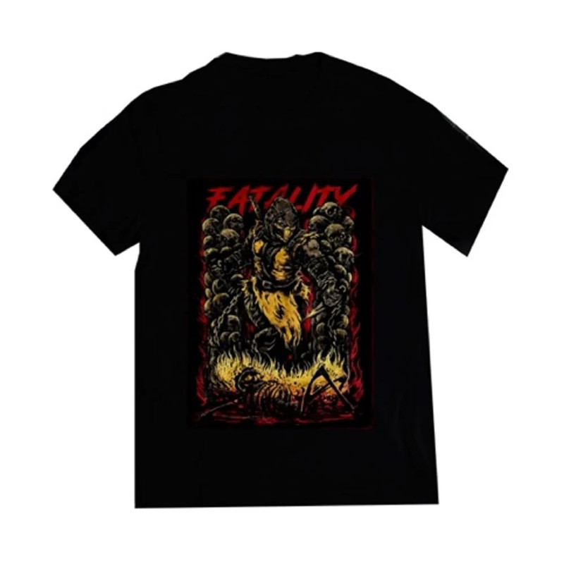 Paperboi Fatality Mortal Kombat T-shirt - Black - قميص - Size:L